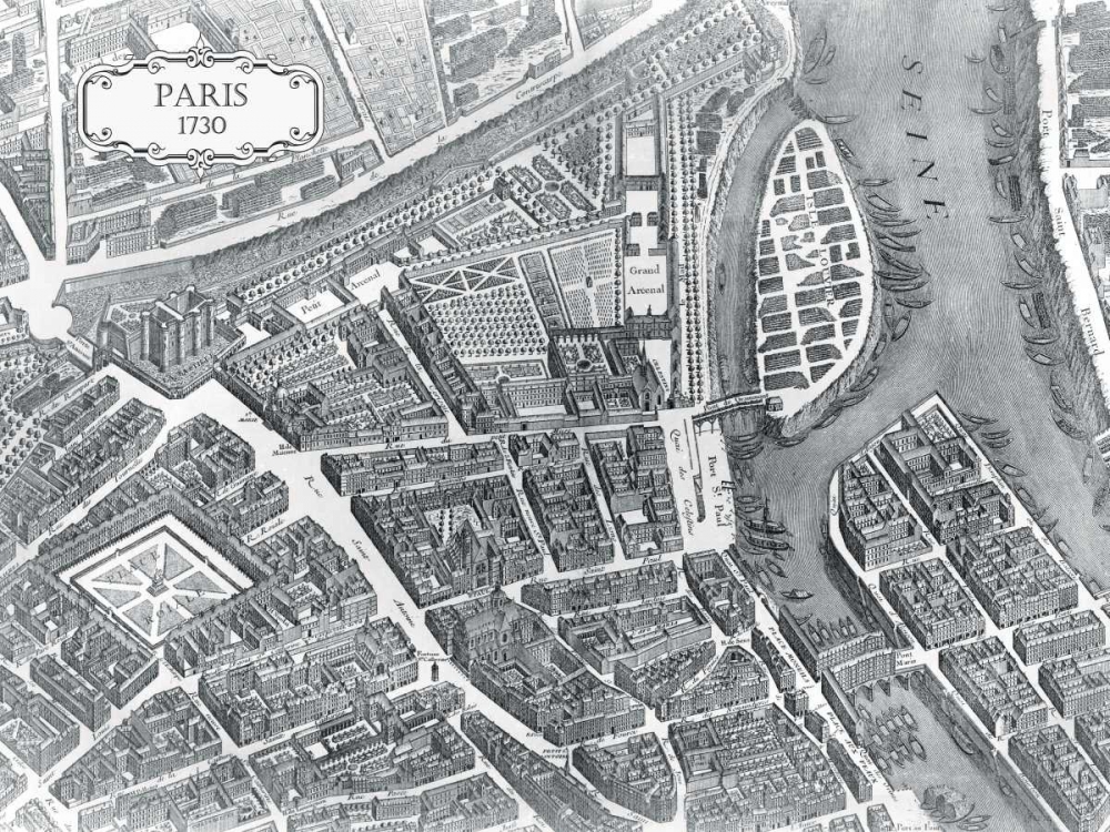 Plan of Paris 1730 - I art print by Louis Bretez for $57.95 CAD