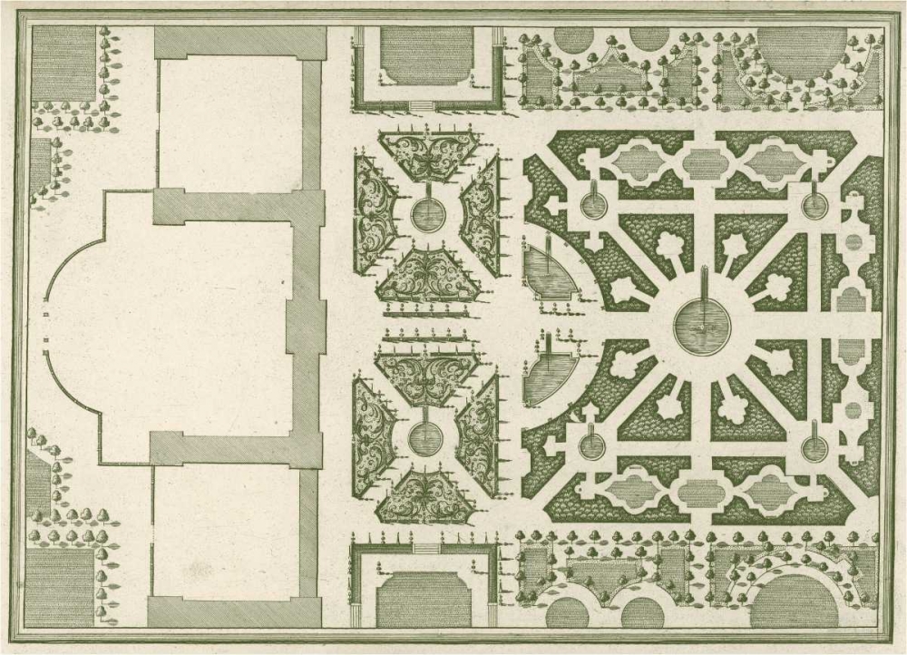 Courtly Garden Plan I art print by Sir Archibold Gravely for $57.95 CAD