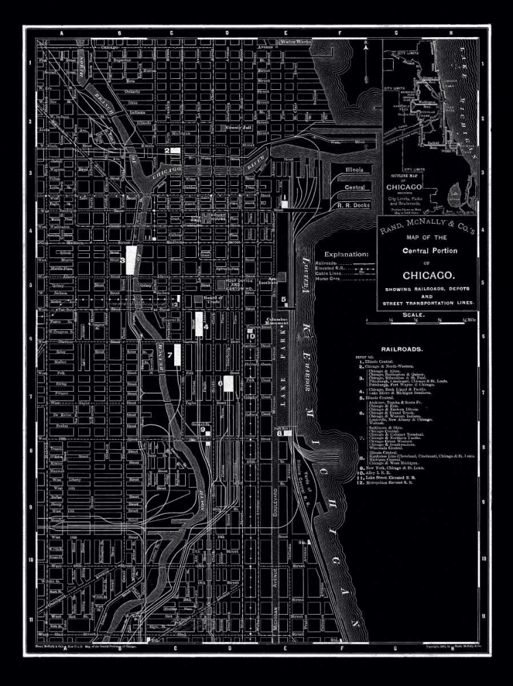 Chicago 1895 art print by 1895 Vintage Map for $57.95 CAD