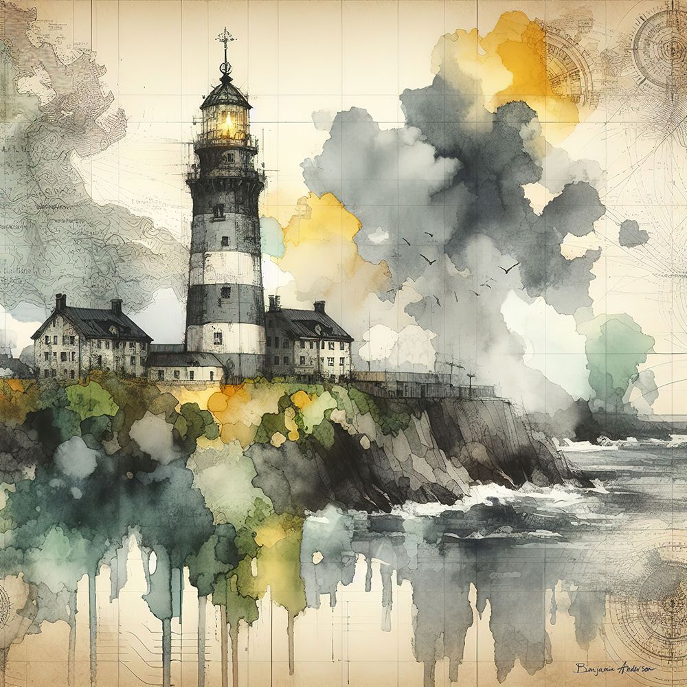Grey Lighthouse art print by Benjamin Anderson for $57.95 CAD