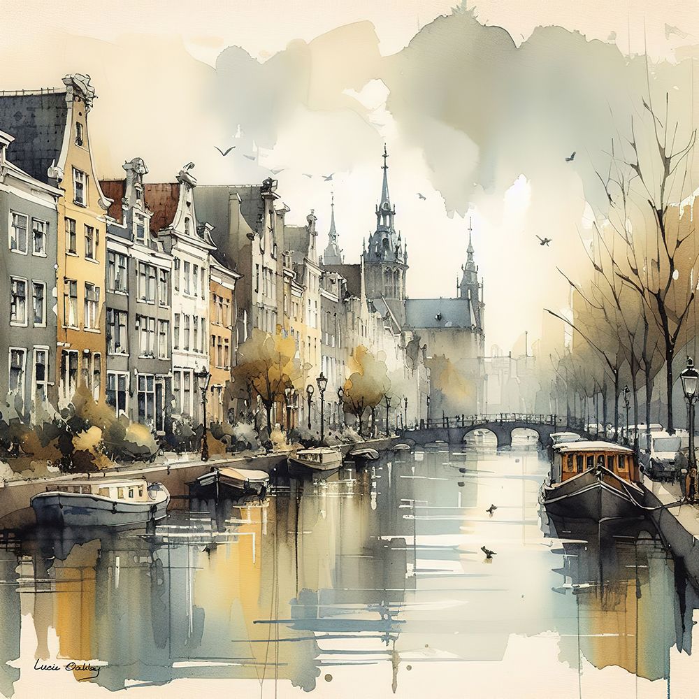 Canals of Amsterdam art print by Lucie Oakley for $57.95 CAD
