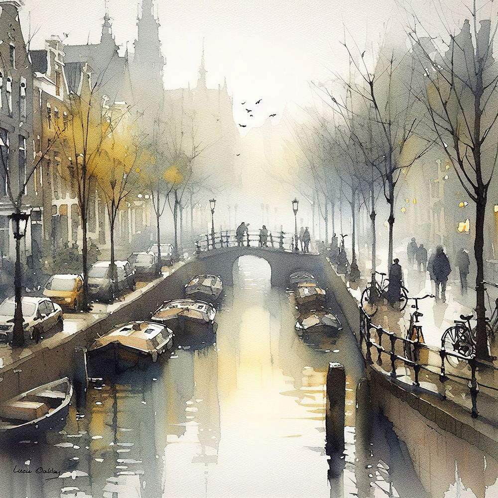 Early Morning in Amsterdam art print by Lucie Oakley for $57.95 CAD