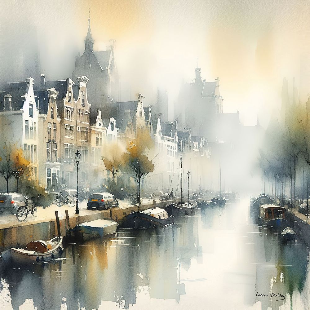 Early day in Amsterdam art print by Lucie Oakley for $57.95 CAD