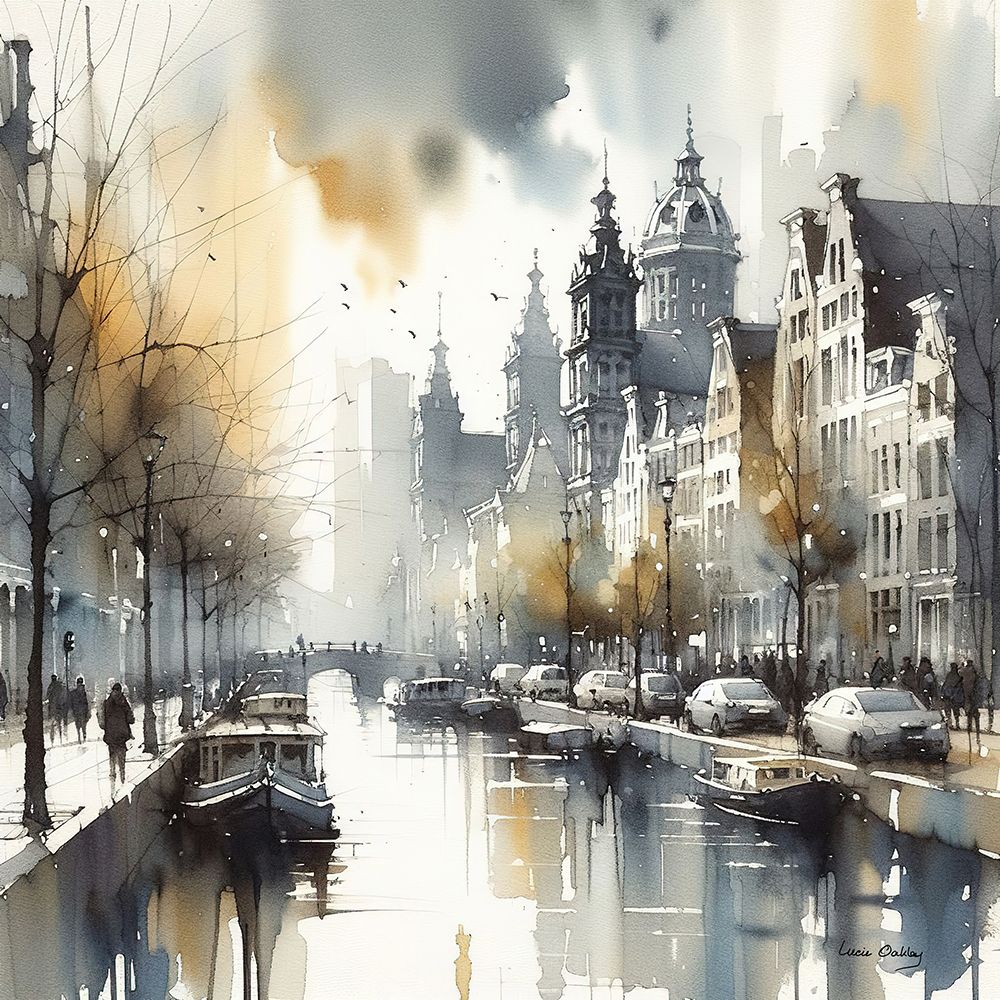 Canal Morning Amsterdam II art print by Lucie Oakley for $57.95 CAD