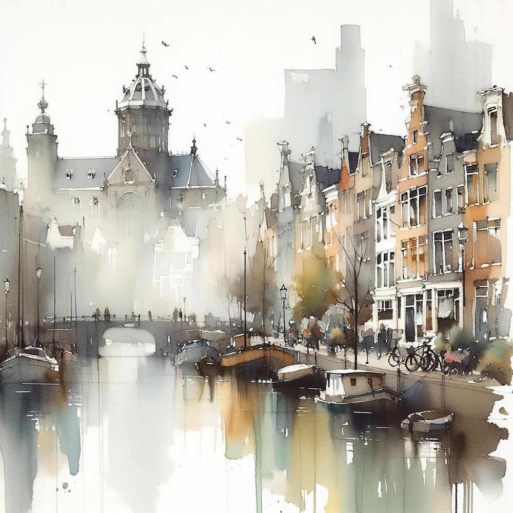 On the water in Amsterdam art print by Lucie Oakley for $57.95 CAD