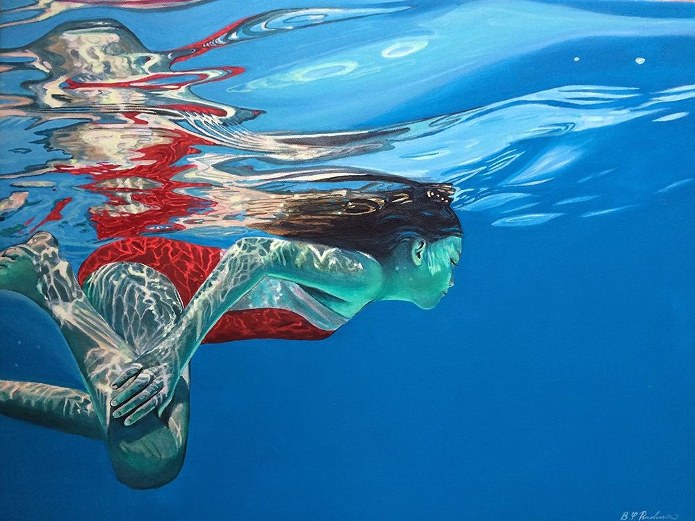 Swimmer dissolving art print by Brigitte Yoshiko Pruchnow for $57.95 CAD
