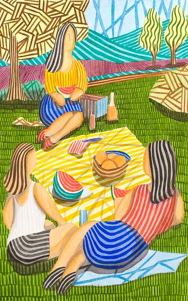 Tres Chicas merendando en el Campo art print by Javier Ortas for $57.95 CAD