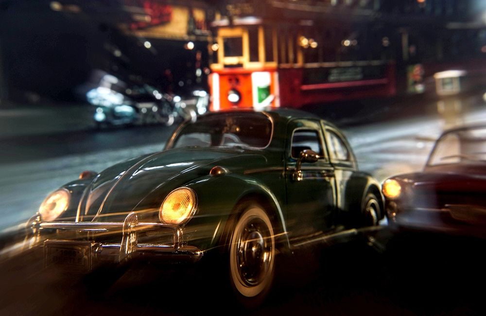 Cars in action - VW Beetle art print by Jean-Loup Debionne for $57.95 CAD