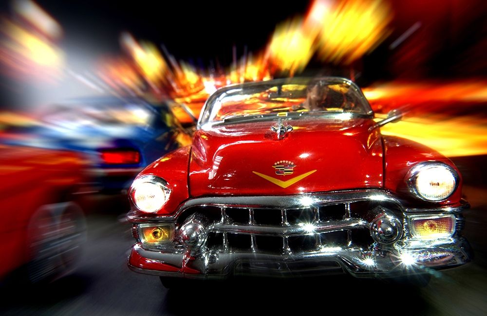 Cars in action - Cadillac rot art print by Jean-Loup Debionne for $57.95 CAD
