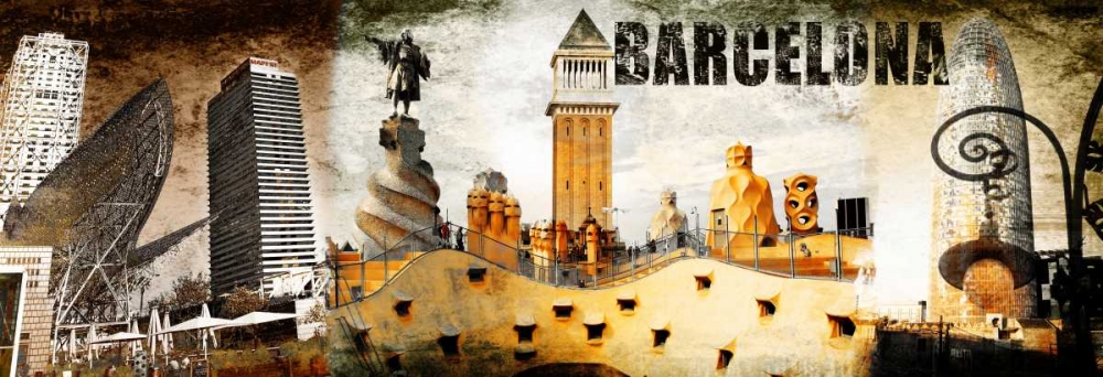 Barcelona Collage 02 art print by Adamsky for $57.95 CAD