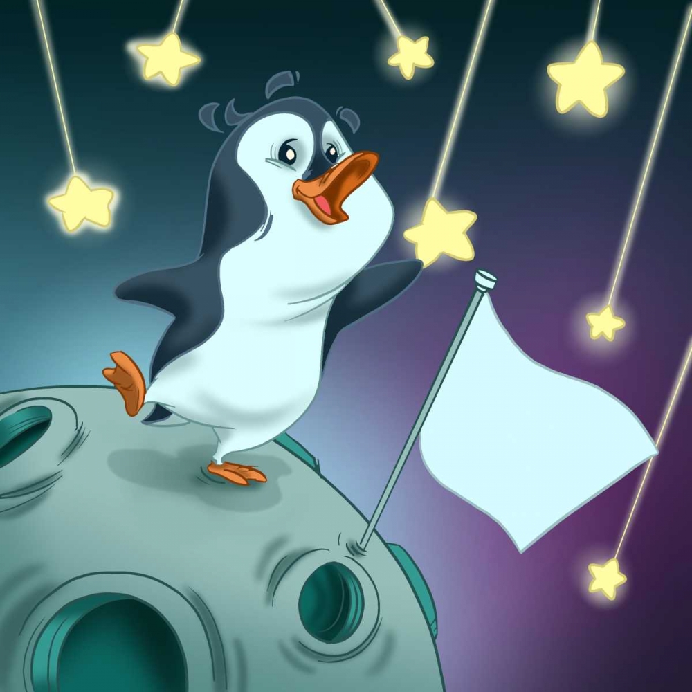 The penguin and the stars art print by A. - Perez A. Alvez for $57.95 CAD