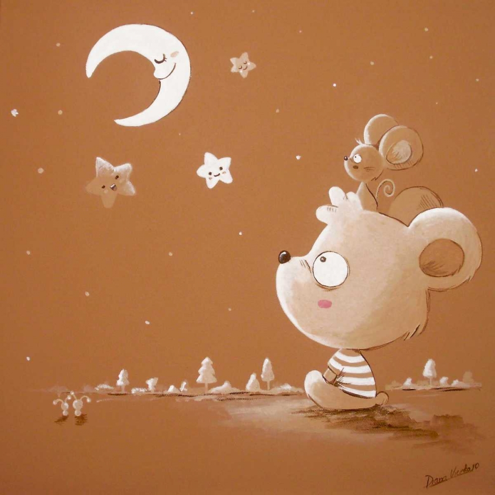 Bear and Moon art print by Diana Vicedo for $57.95 CAD