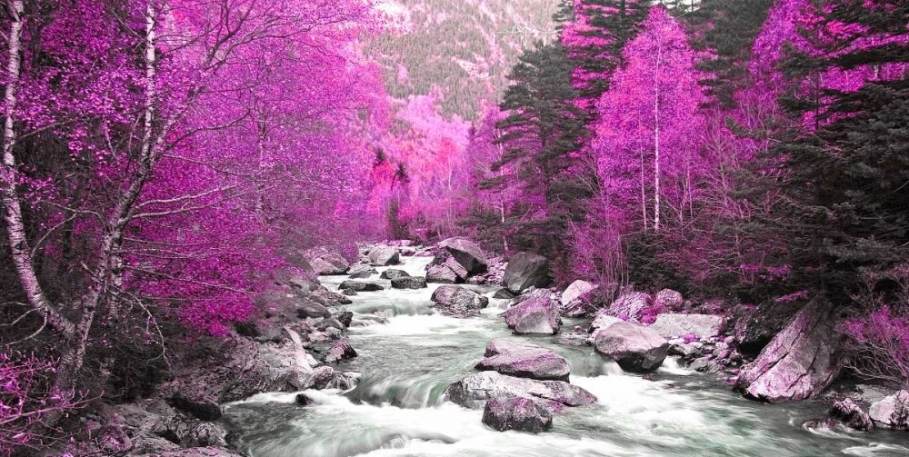 Lilac river and trees 832 art print by J.A. Palacios for $57.95 CAD