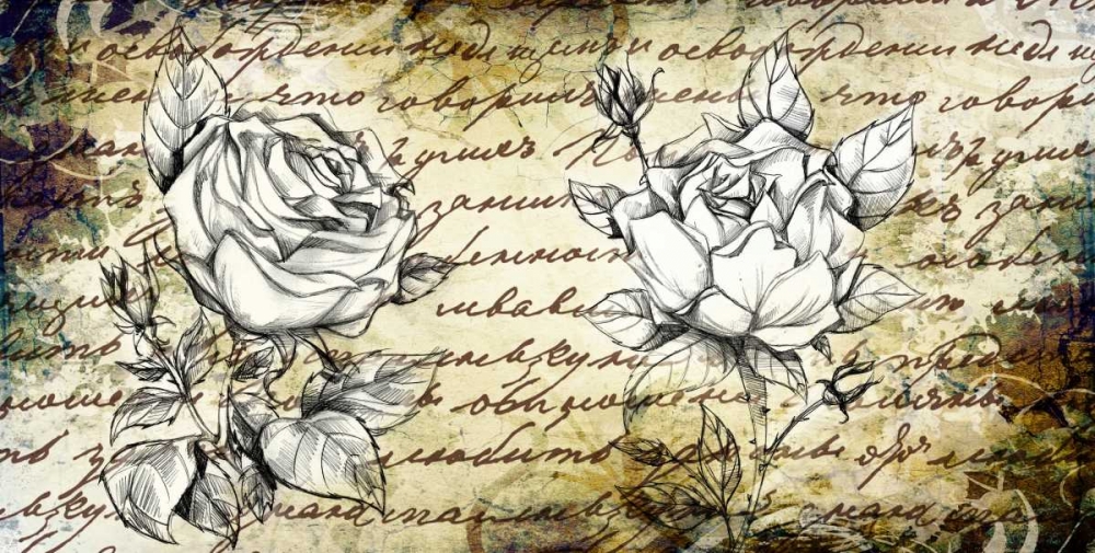 Retro Roses II art print by Susan P. Willow for $57.95 CAD