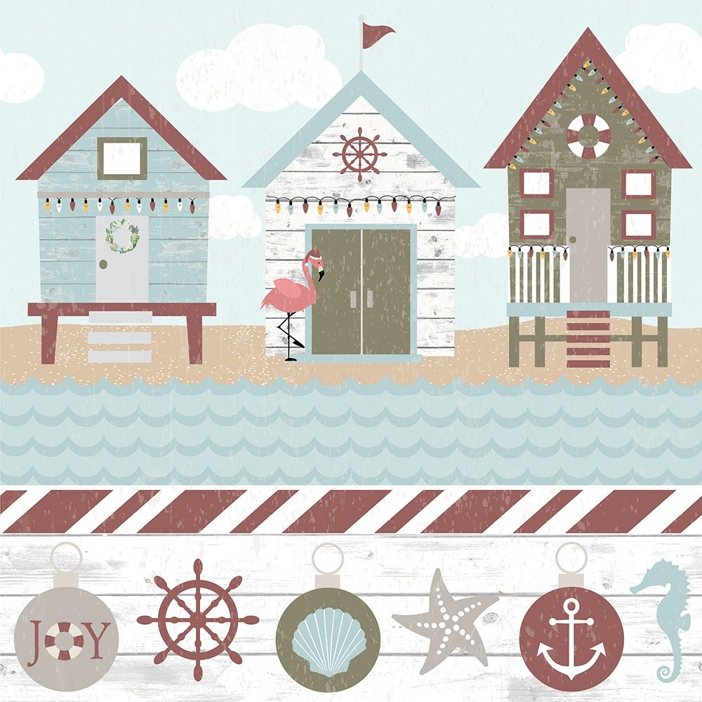 Coastal Christmas Pattern III art print by ND Art and Design for $63.95 CAD