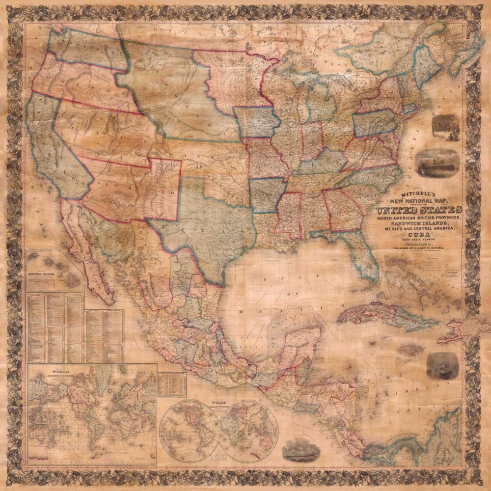 Map of the United States and North America, 1856 art print by Anonymous for $57.95 CAD
