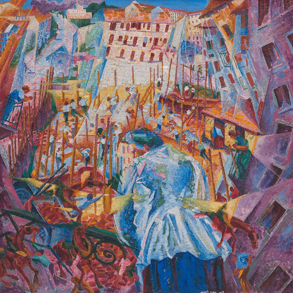 La strada entra nella casa, 1911 art print by Umberto Boccioni for $57.95 CAD