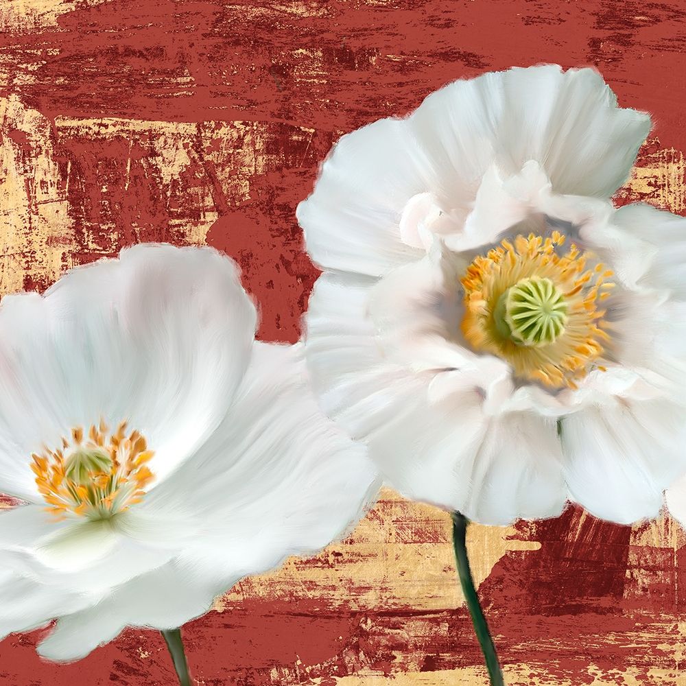 Washed Poppies (Red and Gold) I art print by Leonardo Sanna for $63.95 CAD