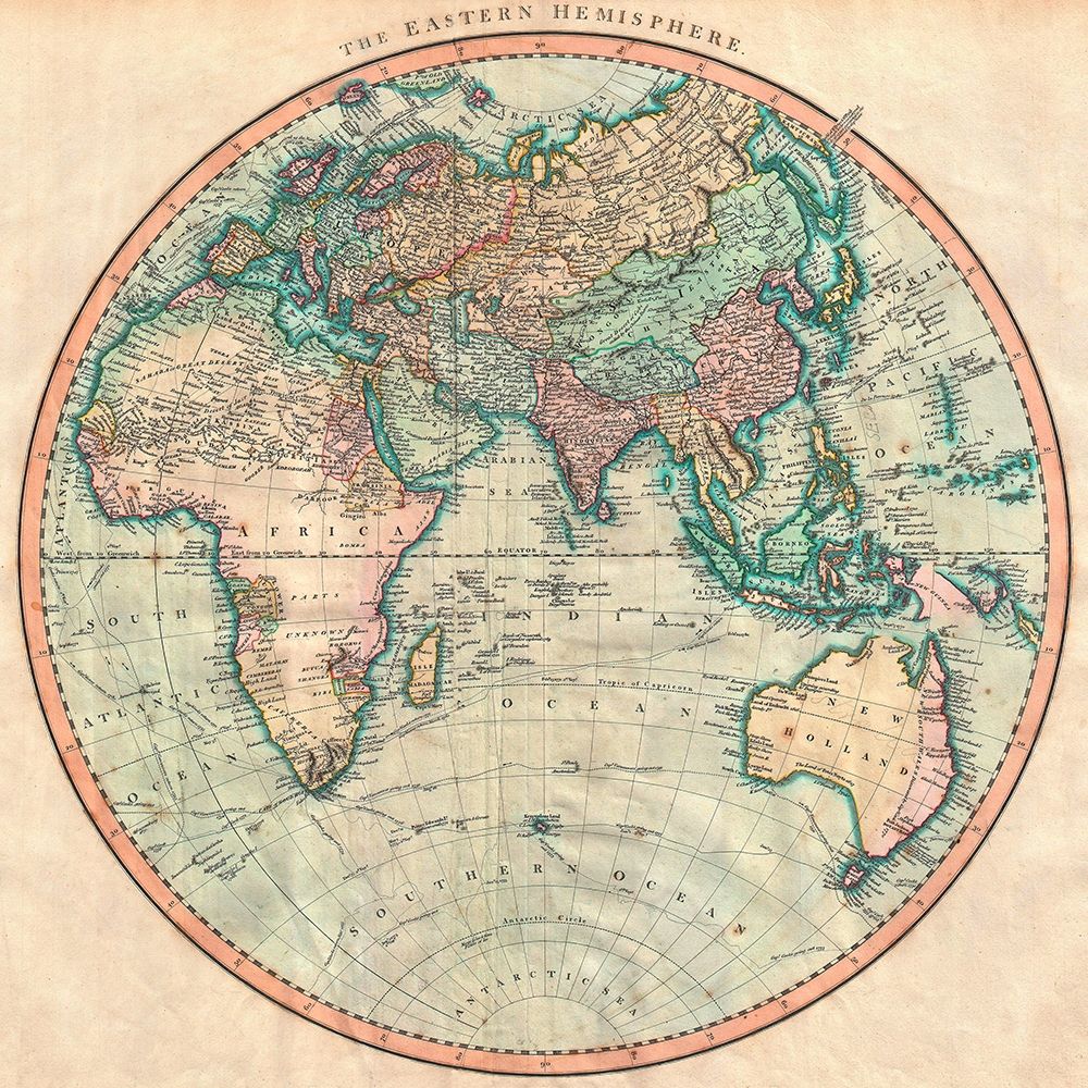 Map of the Eastern Hemisphere art print by John Cary for $57.95 CAD