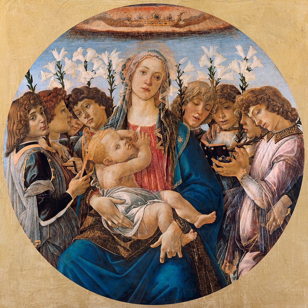 Mary with the Child and Singing Angels, 1477 art print by Sandro Botticelli for $57.95 CAD