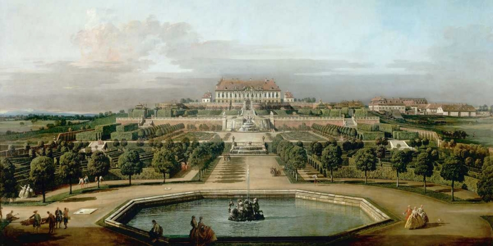 Gardenview of the Kaisers Summer Palace art print by Bernardo Bellotto for $57.95 CAD
