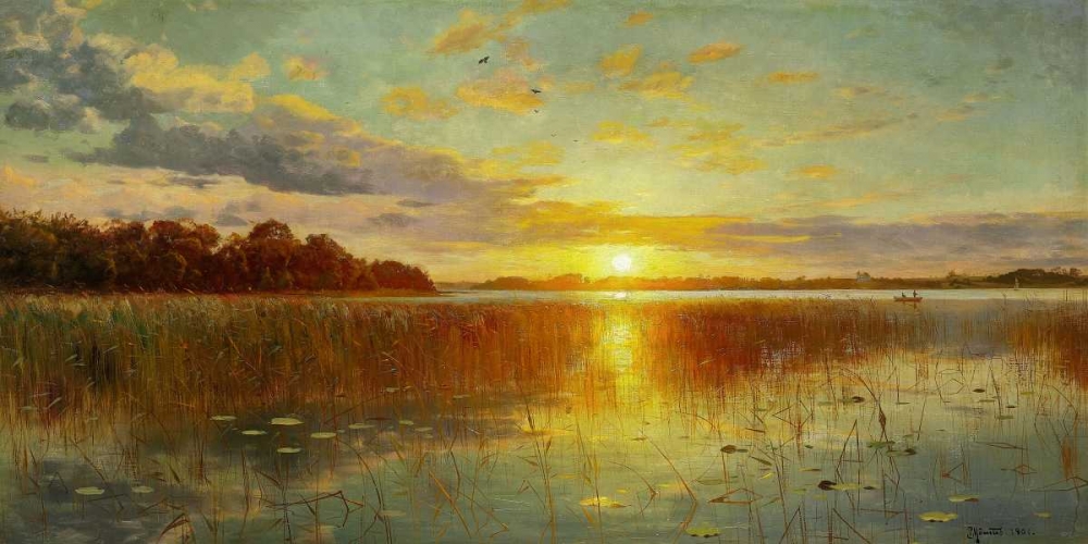 Sunset over a Danish Fiord art print by Peder Mork Monsted for $57.95 CAD