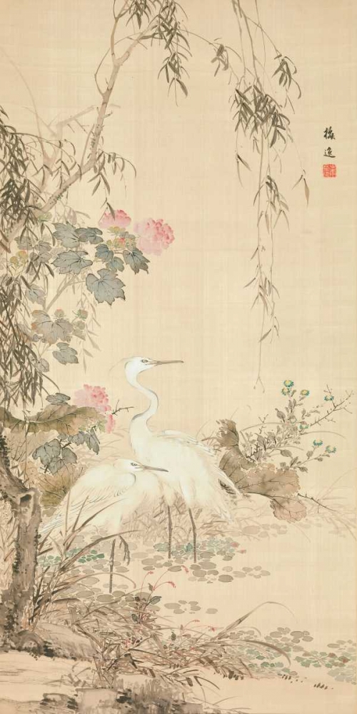 Willow and Herons  art print by Anonymous for $57.95 CAD