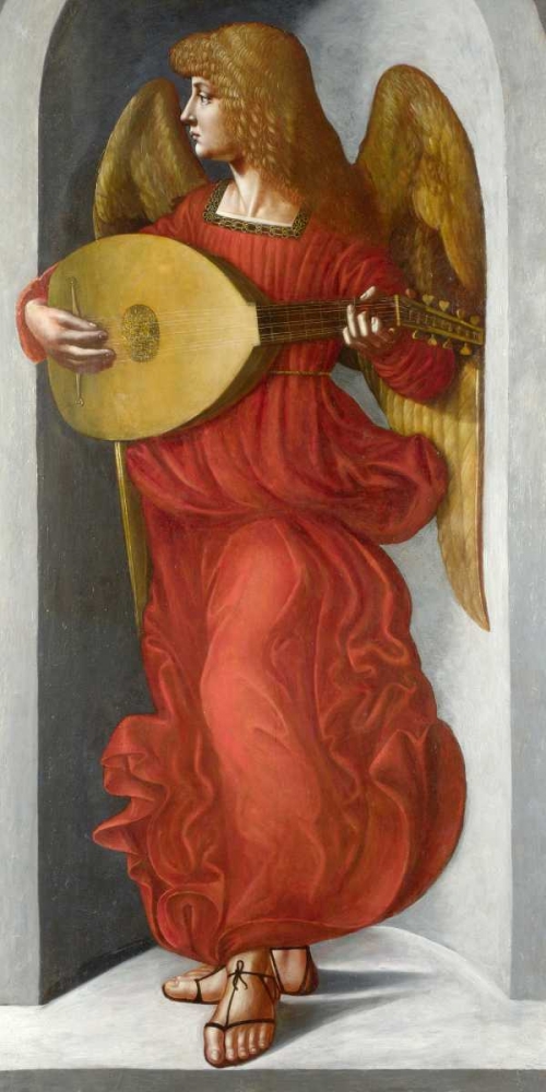 An Angel in Red with a Lute art print by After Leonardo da Vinci for $57.95 CAD