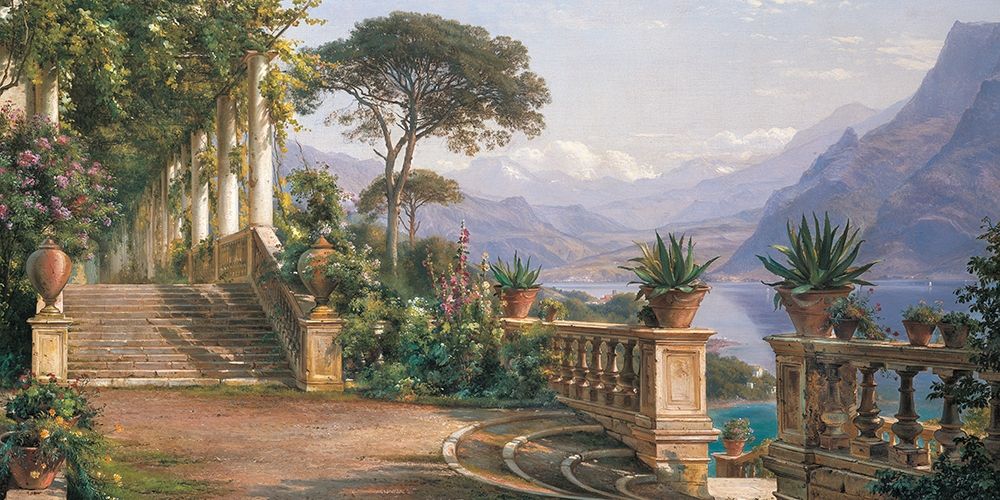 Lodge on Lake Como  art print by Carl Frederic Aagaard for $57.95 CAD