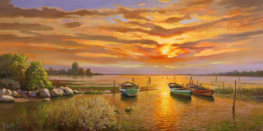 Laguna al tramonto art print by Adriano Galasso for $57.95 CAD