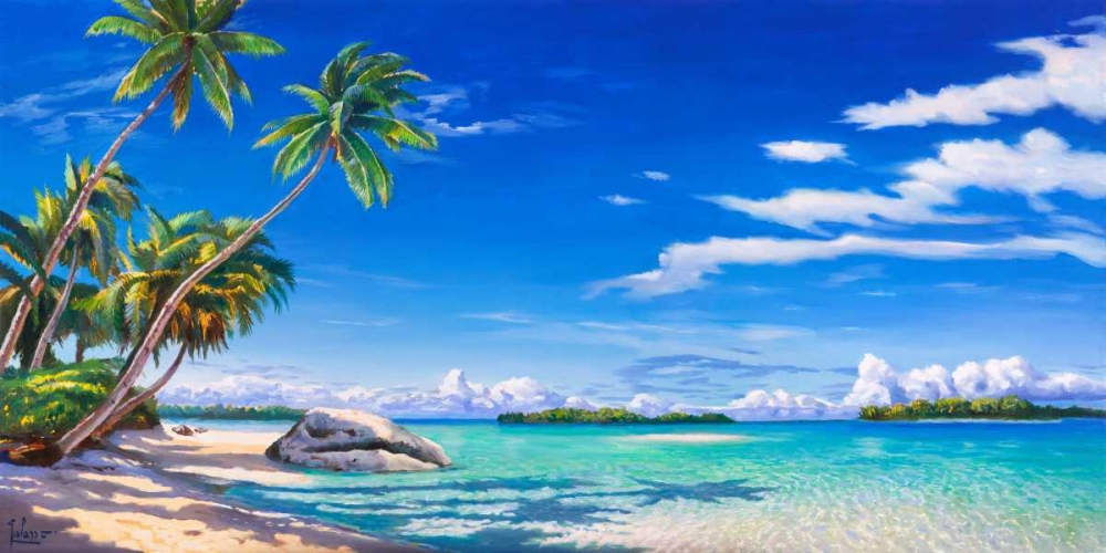 Spiaggia tropicale art print by Adriano Galasso for $57.95 CAD