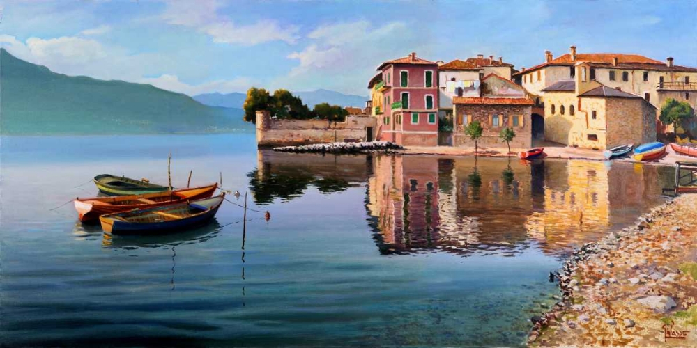 Paese sul lago art print by Adriano Galasso for $57.95 CAD