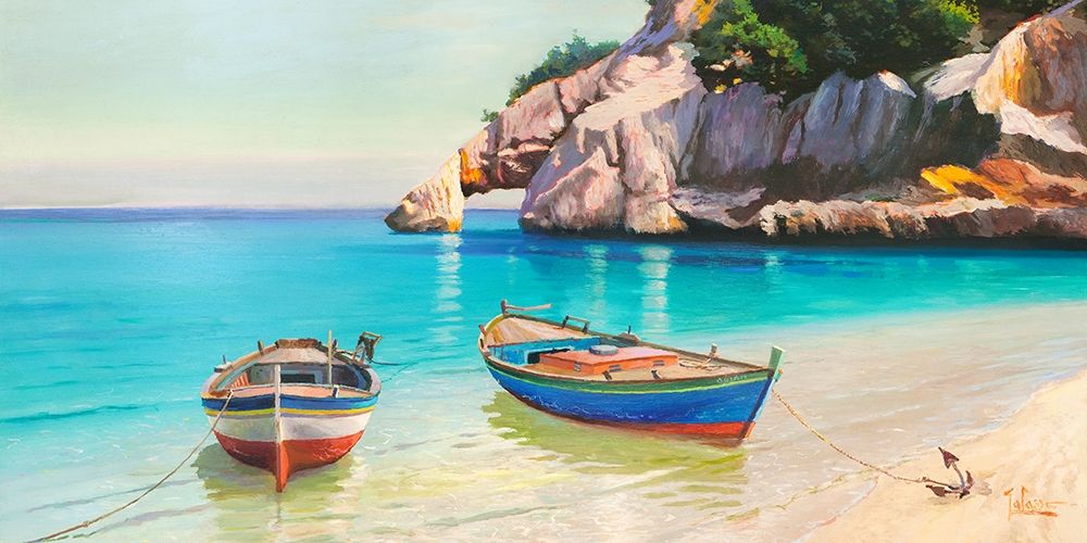 Barche nella caletta- Sardegna (detail) art print by Adriano Galasso for $57.95 CAD