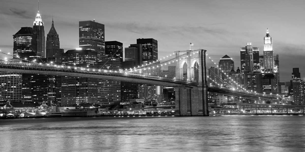 Brooklyn Bridge at Night art print by Anonymous for $57.95 CAD