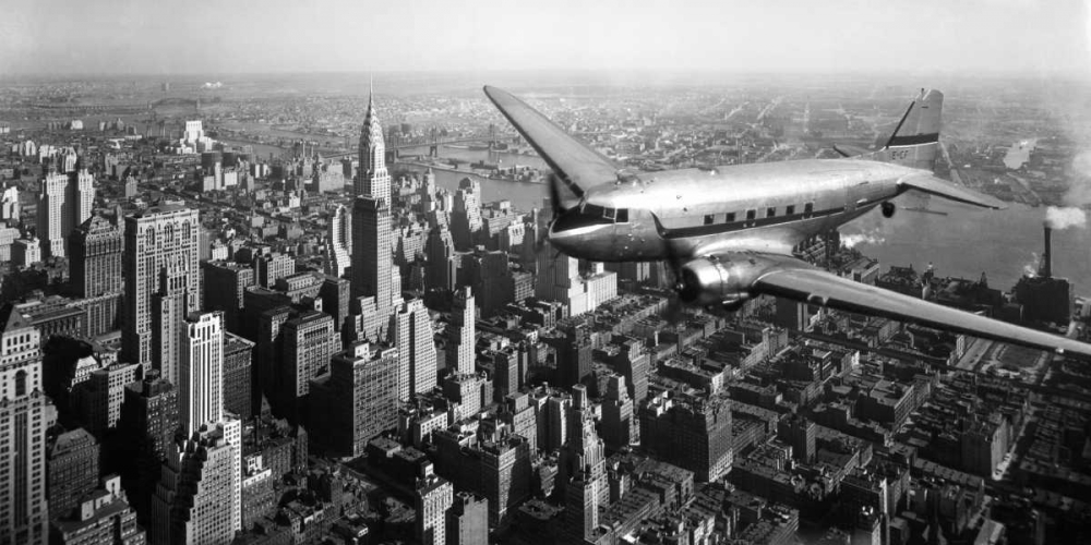 DC-4 over Manhattan, NYC art print by Anonymous for $57.95 CAD