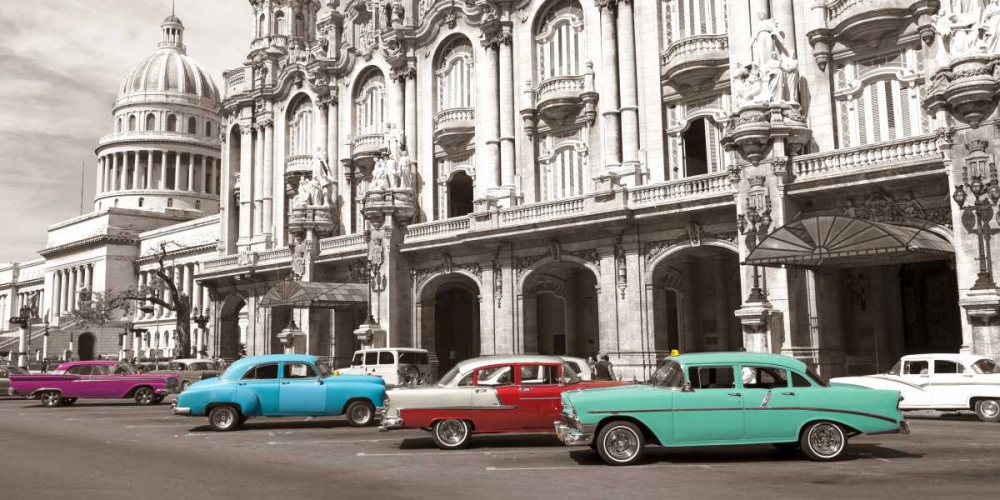 Vintage American cars in Havana, Cuba art print by Anonymous for $57.95 CAD