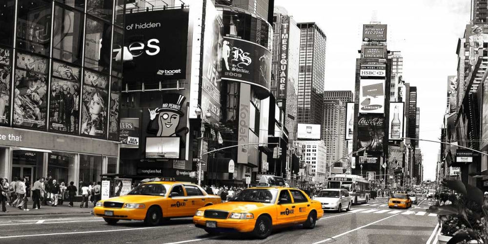 Taxi in Times Square, NYC art print by Anonymous for $57.95 CAD