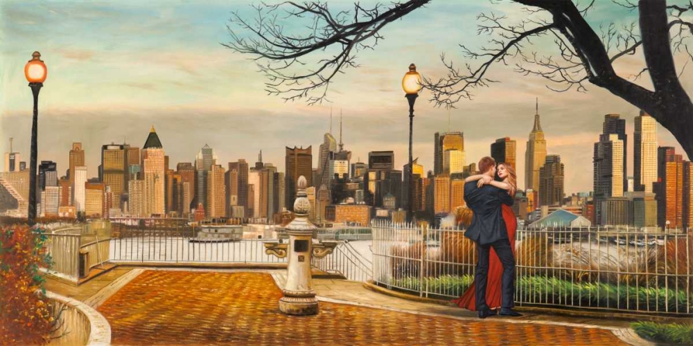 Lovers in New York art print by Pierre Benson for $57.95 CAD
