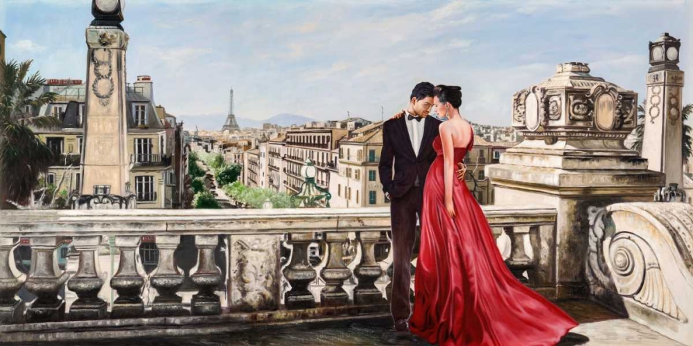 Lovers in Paris art print by Pierre Benson for $57.95 CAD