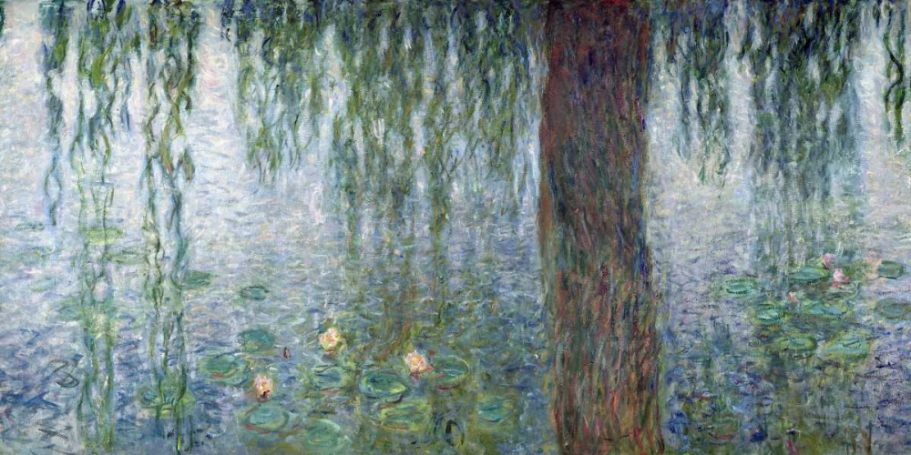Morning with Weeping Willows II (detail) art print by Claude Monet for $57.95 CAD