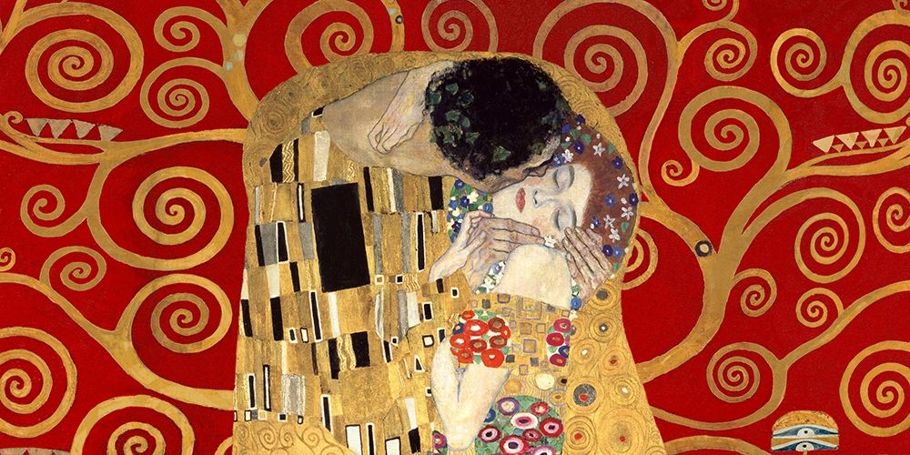 The Kiss, detail (Red variation) art print by Gustav Klimt for $57.95 CAD