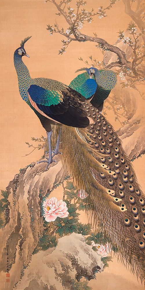 A Pair of Peacocks in Spring art print by Keinen Imao KeinenImao for $57.95 CAD