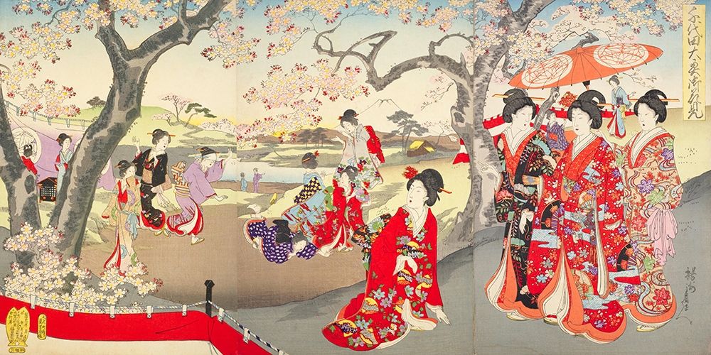 A Hanami at the Edo Castle art print by Yoshu (Hashimoto) Chikanobu for $57.95 CAD