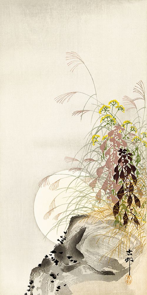 Grass and Full Moon art print by Ohara Koson for $57.95 CAD