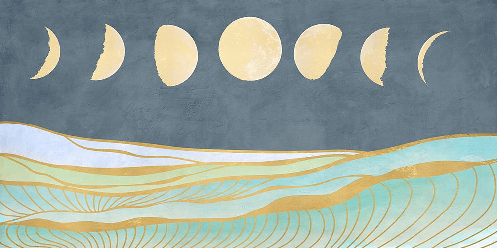 Moon and Tidal Waves art print by Miko Sayaka for $57.95 CAD