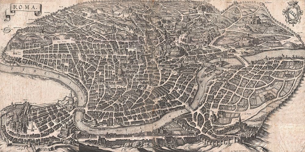 Panoramic View of Rome, 1640 art print by Merian Matthaus for $57.95 CAD