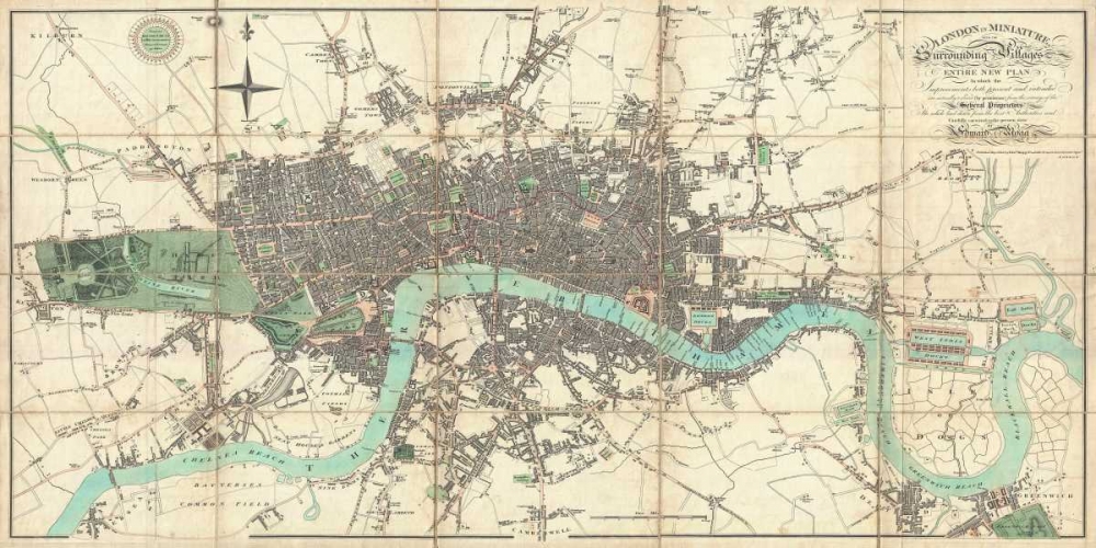 Map of London 1806 art print by Edward Mogg for $57.95 CAD