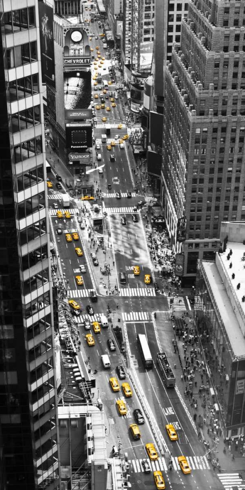 Yellow taxi in Times Square, NYC art print by Michel Setboun for $57.95 CAD