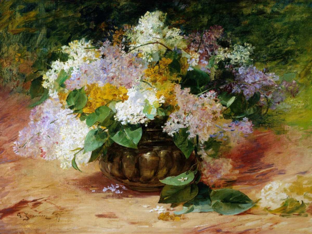 A Still Life of Lilacs art print by Georges Jeannin for $57.95 CAD
