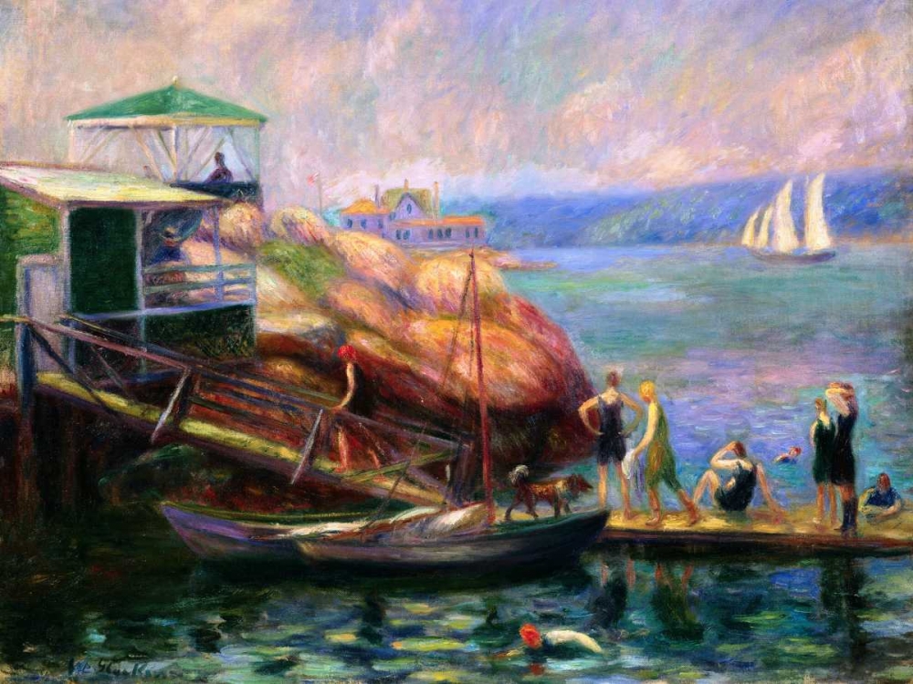 Swimming in the Bay art print by William James Glackens for $57.95 CAD